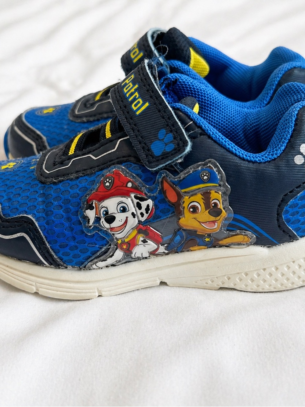 Paw Patrol Boys Blue and Yellow Hook-and-Loop Sneakers